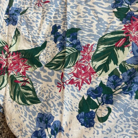 Jessica London Linen Rayon Tunic Top Floral Button Shirt 3/4 Sleeve Women’s 16W - Picture 2 of 8